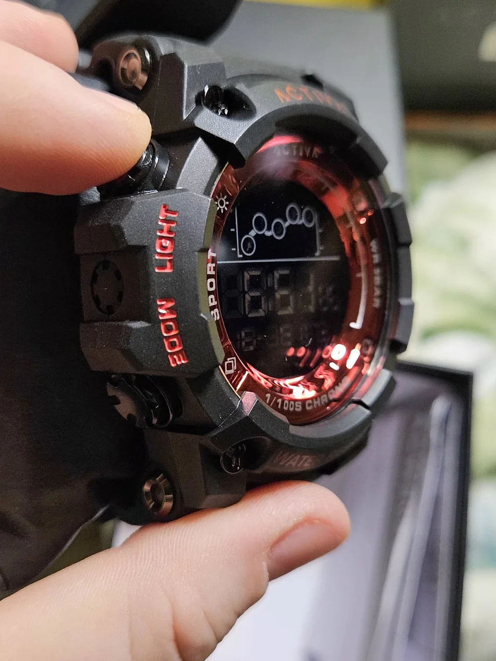 NWT Activa by Invicta Men's Digital Chronograph Sport Watch – Black & Red